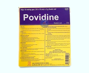 Gạc Povidine 10% - Hộp 10 miếng ( 10 x 10 cm )