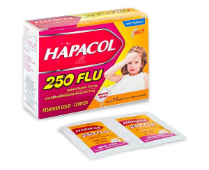 Thuốc Hapacol® 250mg Flu - Hộp 24 gói