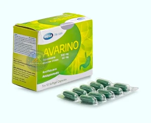Thuốc Avarino® (Simethicone 300mg + Alverine Citrate 60mg) - Hộp 5 vỉ x 10 viên