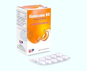 Thuốc Gasicone 80 mg ( simethicon ) - Hộp 10 vỉ x 10 viên