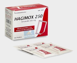 Thuốc Hagimox® 250mg ( amoxicillin ) - Hộp 24 gói