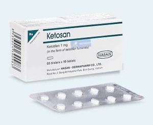 Thuốc Ketosan® 1mg ( ketotifen ) | Hộp 30 viên nén