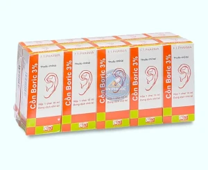 Thuốc nhỏ tai Cồn Boric 3% ( F.T.Pharma) | Lóc 10 lọ x 10 lọ x 10 ml