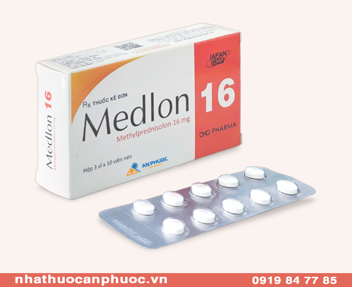 Medlon® 16mg | Methylprednisolon | Hộp 30 viên